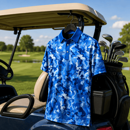 Blue Camo 2026 Men Polo Shirt
