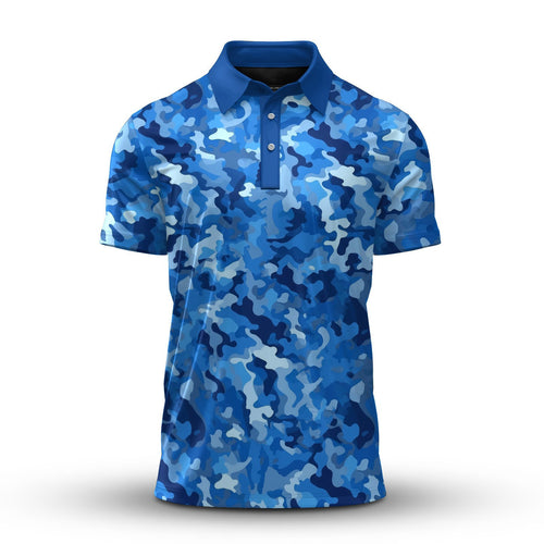 Blue Camo 2026 Men Polo Shirt