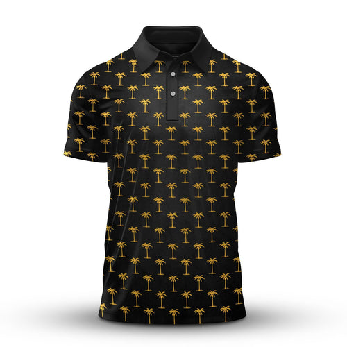 Black Yellow Tree Men Polo Shirt