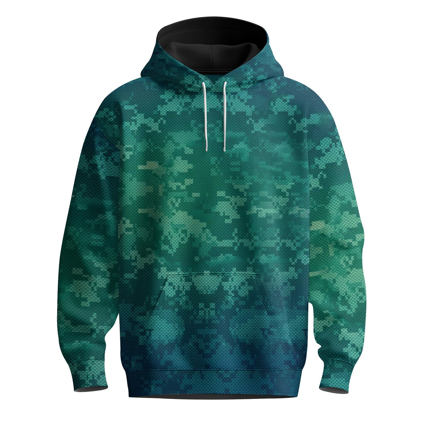 Green Pixel Camo  Men Hoodie