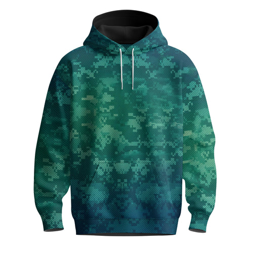 Green Pixel Camo  Men Hoodie