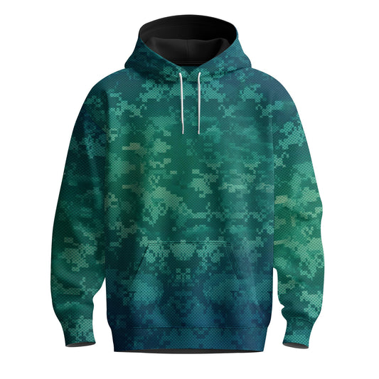 Green Pixel Camo  Men Hoodie