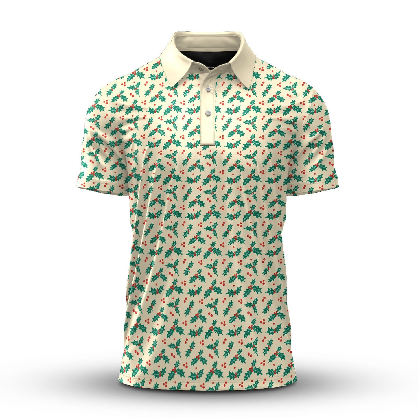Holly Tree Pattern Men Polo Shirt