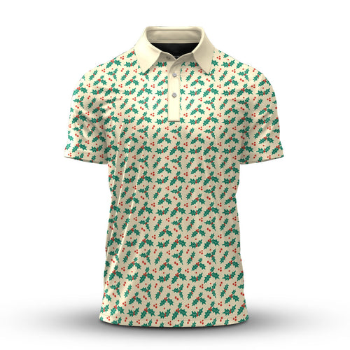 Holly Tree Pattern Men Polo Shirt