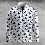 Blue Shark Fin 2026  Men Quarter-zip Pullover