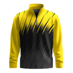 Black Yellow Sporty Pattern 2026  Men Quarter-zip Pullover