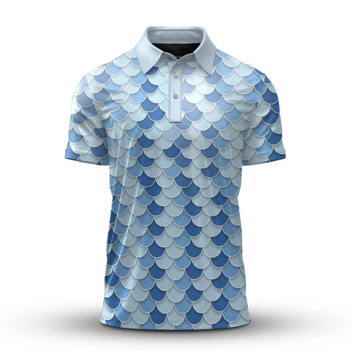 Fish Scales Pattern  Men Polo Shirt