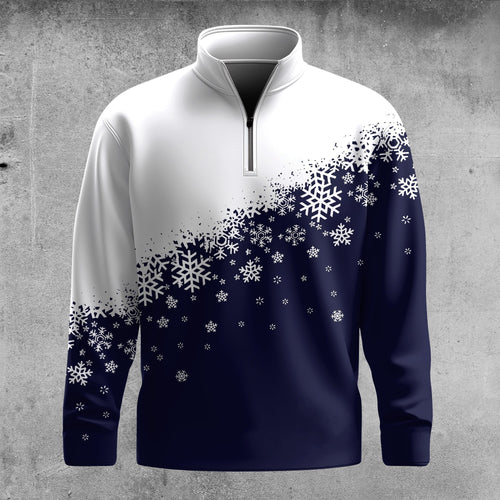Blue Half Snow Men Quarter-zip Pullover
