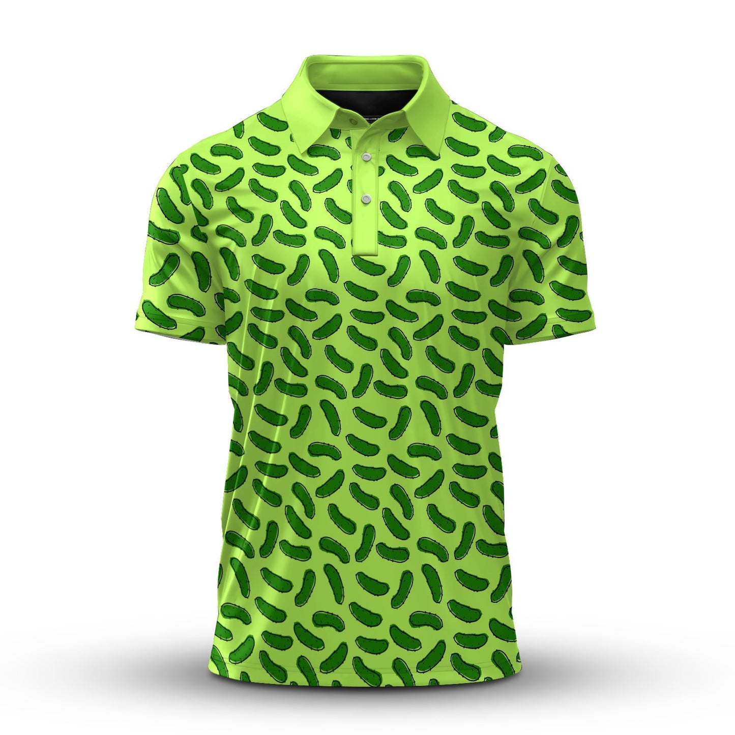 Cucumber Green Seamless Pattern Men Polo Shirt