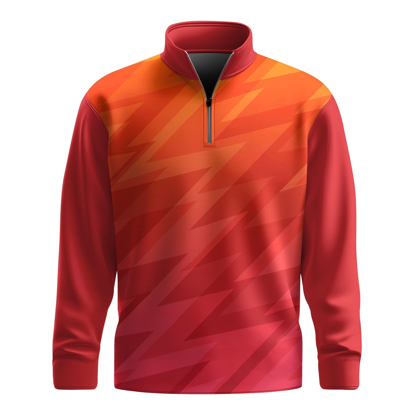 Orange Thunder Sporty  Men Quarter-Zip Pullover