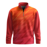 Orange Thunder Sporty  Men Quarter-Zip Pullover