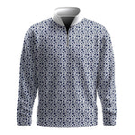 Blue Star Pattern Men Quarter-zip Pullover