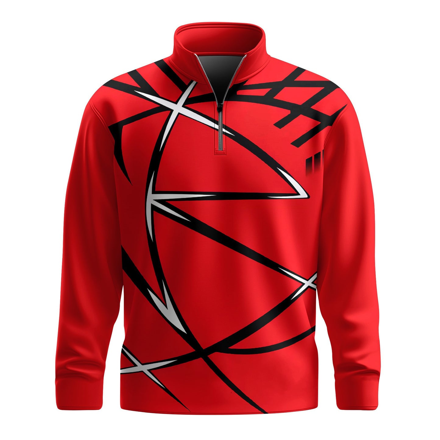 Red Black Sport Pattern 2026  Men Quarter-zip Pullover