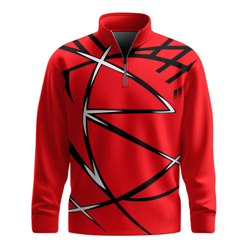 Red Black Sport Pattern 2026  Men Quarter-zip Pullover