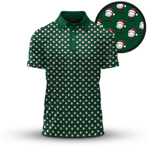 Christmas Golf Ball Seamless Pattern Men Polo Shirt
