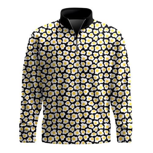 Fried Eggs Pattern Men Quarter-Zip Pullover