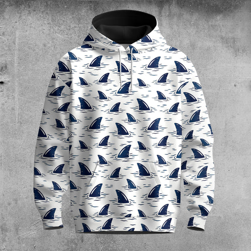 Blue Shark Fin 2026  Men Hoodie
