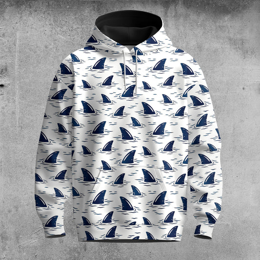 Blue Shark Fin 2026  Men Hoodie