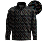 Dinosaur Black Men Quarter-zip Pullover
