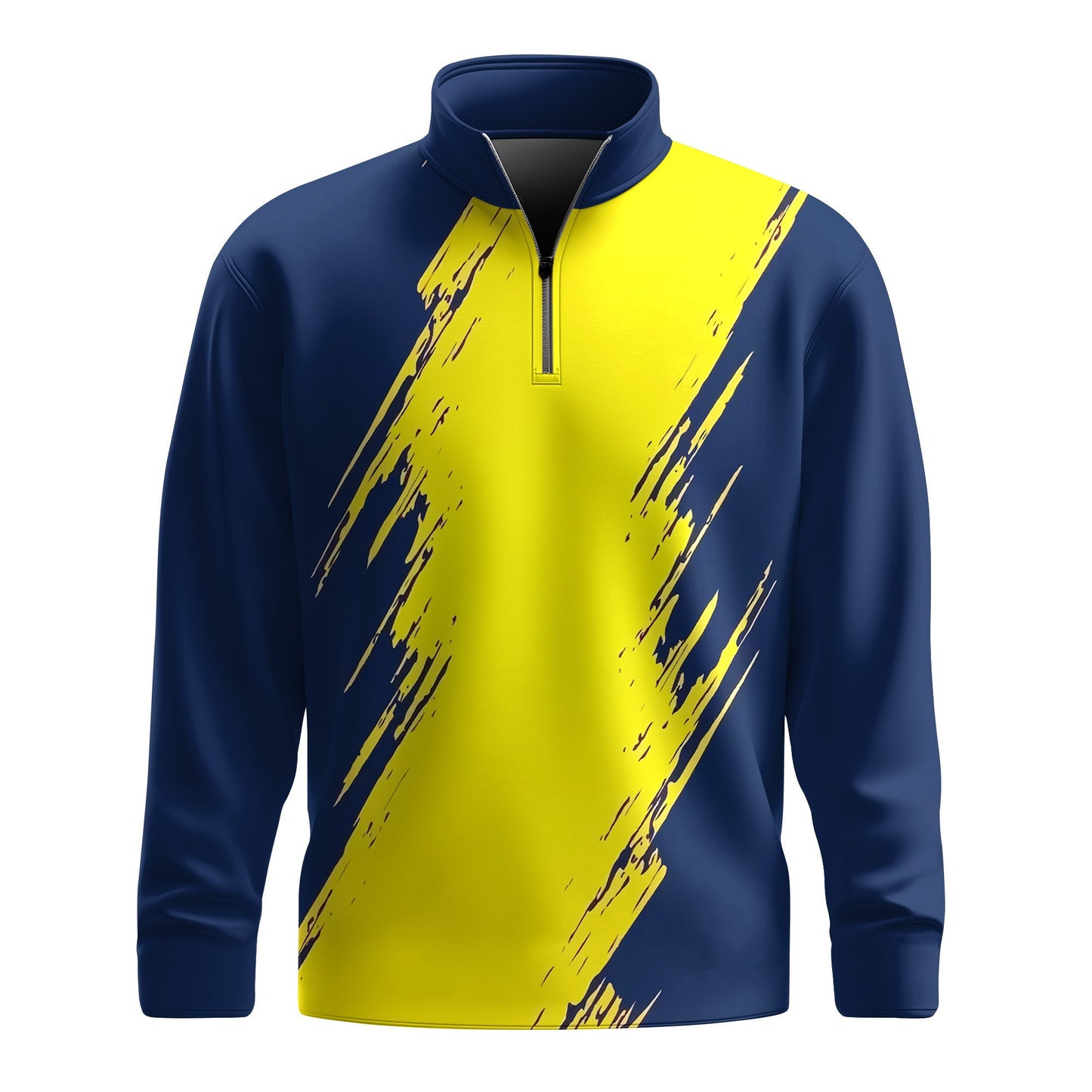 Yellow Blue Men Quarter-zip Pullover