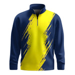 Yellow Blue Men Quarter-zip Pullover