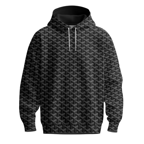 Black Knit Pattern  Men Hoodie