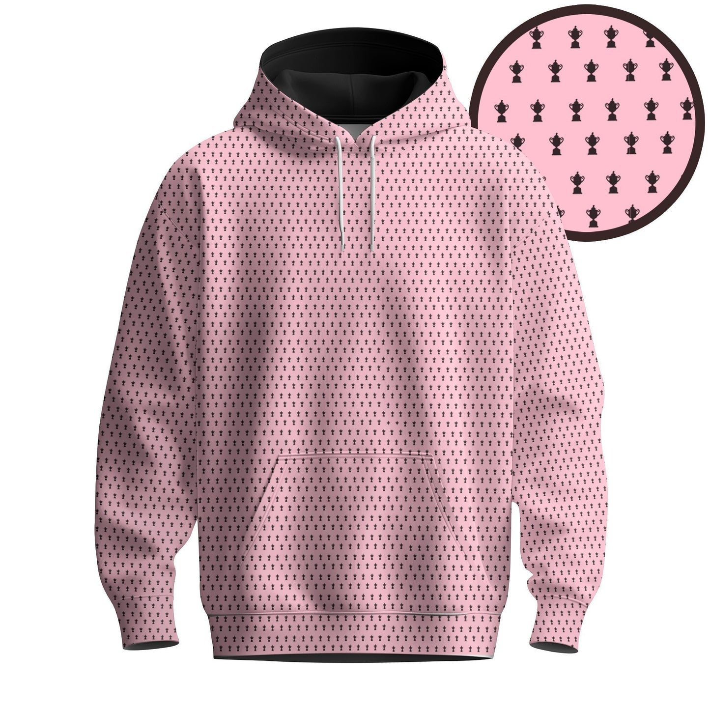 2026  Trophy Pattern Pink Men Hoodie