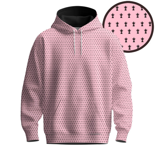 2026  Trophy Pattern Pink Men Hoodie