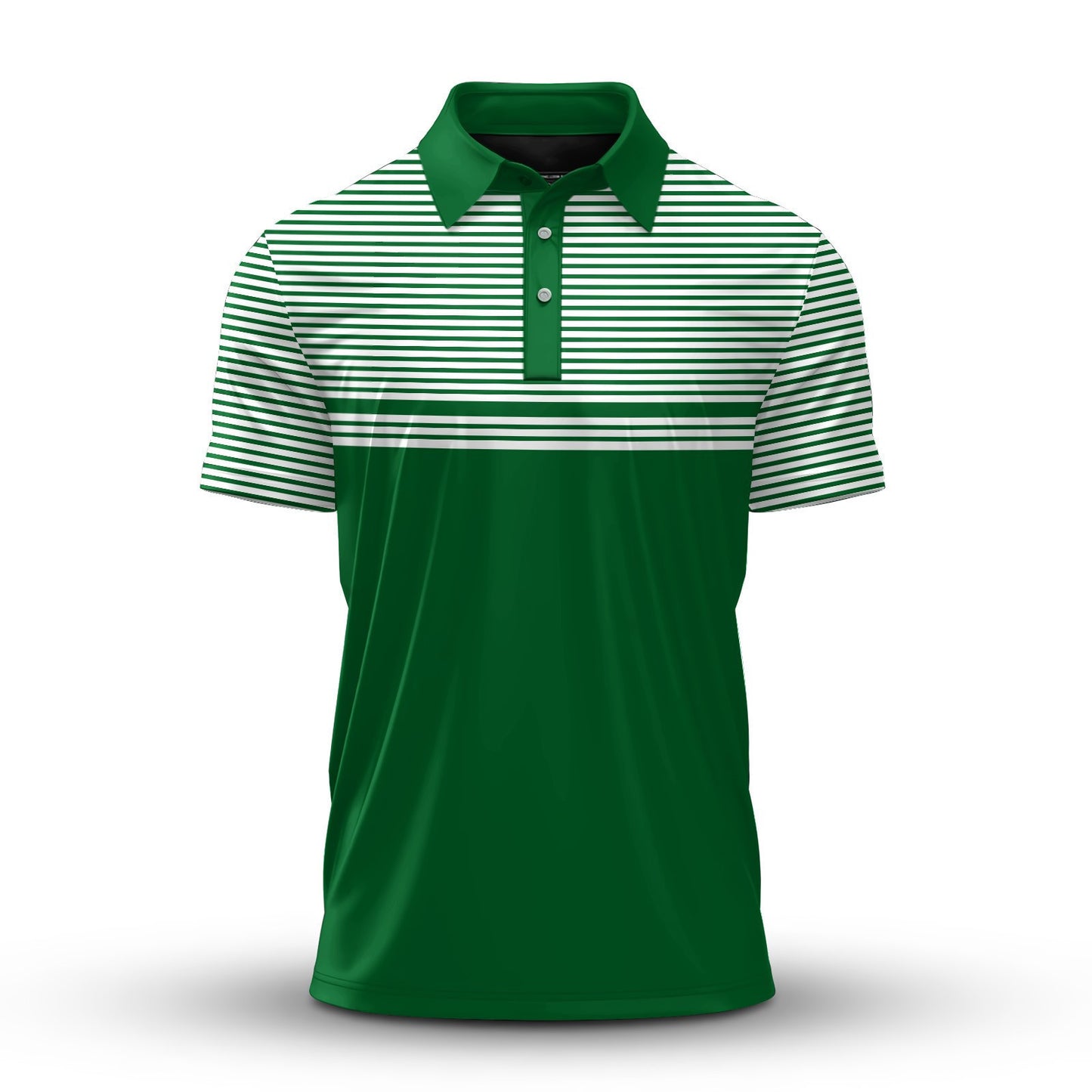 Green Horizontal Lines Men Polo Shirt