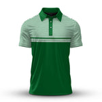 Green Horizontal Lines Men Polo Shirt