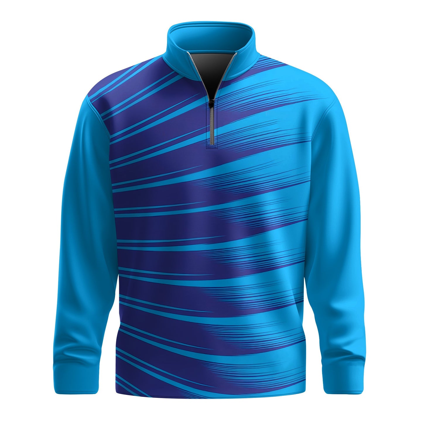 Blue Paintbrush  Men Quarter-zip Pullover