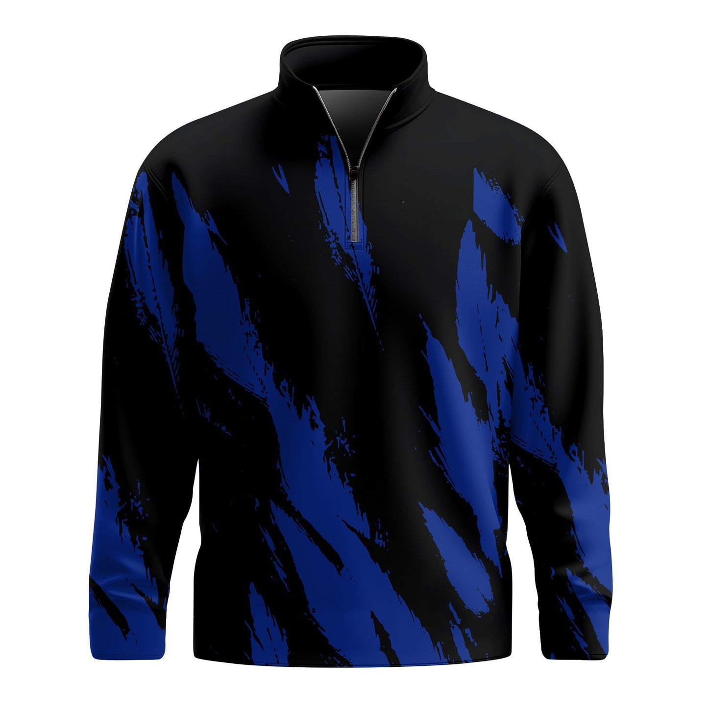 Black Blue Scratch Men Quarter-zip Pullover
