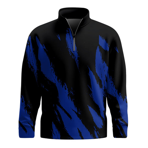 Black Blue Scratch Men Quarter-zip Pullover