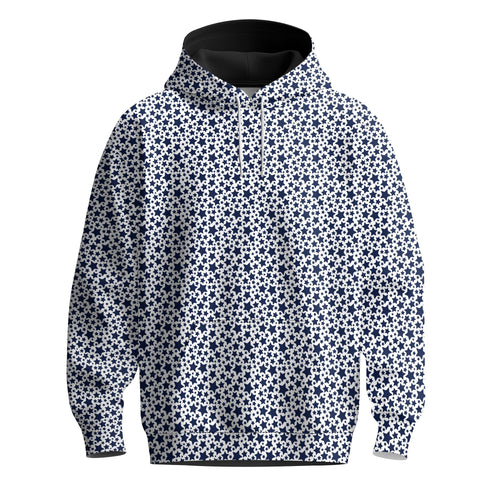 Blue Star Pattern Men Hoodie
