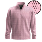 2026  Trophy Pattern Pink Men Quarter-zip Pullover
