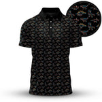Dinosaur Black Men Polo Shirt