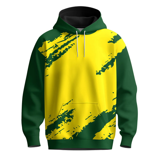 Green Yellow Sporty Men Hoodie