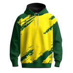 Green Yellow Sporty Men Hoodie