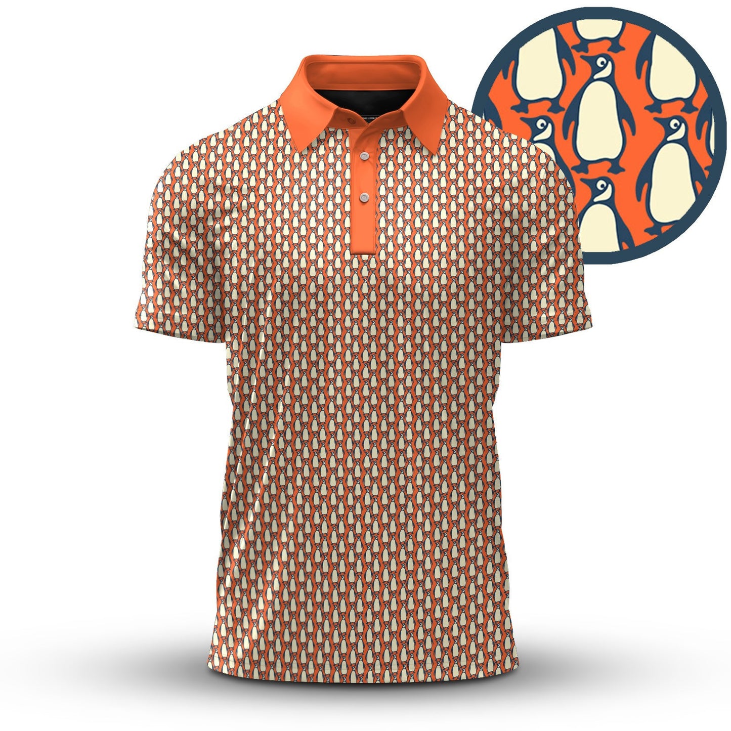 Penguin Orange Men Polo Shirt