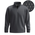 2026  Trophy Pattern Dark Grey Men Quarter-zip Pullover