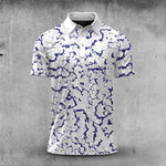 Blue Cracked Sport  Men Polo Shirt