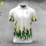 Green Yellow Fire  Men Polo Shirt