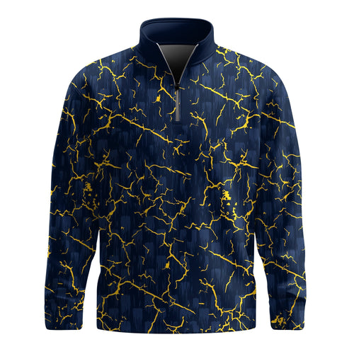 Blue Yelllow Cracks 2026  Men Quarter-zip Pullover
