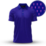 2026  Trophy Pattern Blue And Pink Men Polo Shirt