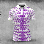 Purple Golf Pattern  Men Polo Shirt