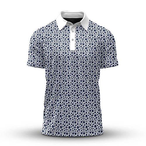 Blue Star Pattern Men Polo Shirt