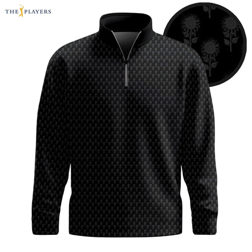 Black Sunflowers Pattern The Players Men Quarter-zip Pullover