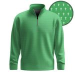 2026  Trophy Pattern Green Men Quarter-zip Pullover