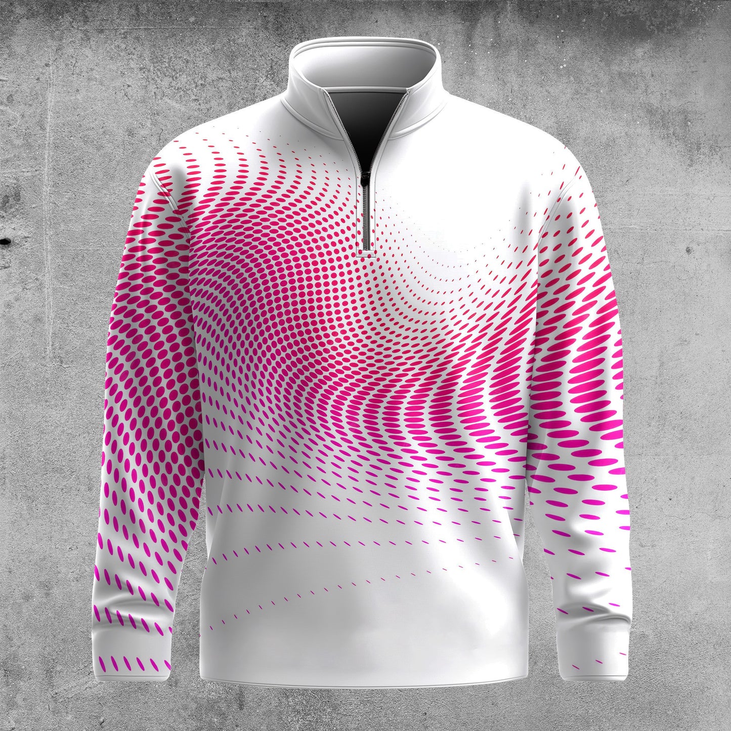 Dynamic Sporty Pink Pattern Men Quarter-zip Pullover
