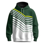 Green Yellow Sporty Line Men Hoodie